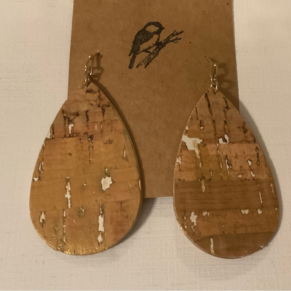 Cork Teardrop Earrings